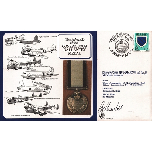 84 - C. M. Chambers Pilot: Wing Cdr signed FDC. RAF(DM)9. The Award of the Conspicuous Gallantry Medal. S... 