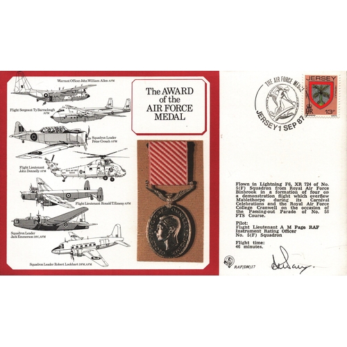92 - A. M. Page Flt Lt signed FDC. RAF(DM)17. The Award of the Air Force Medal. Single Stamp plus Single ... 