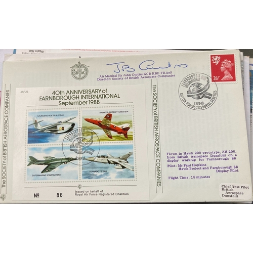 407 - RAF Air Marshall Sir John Curtis KCB KBE signed 40th ann of Farnborough International Sept 1988 JSF ... 