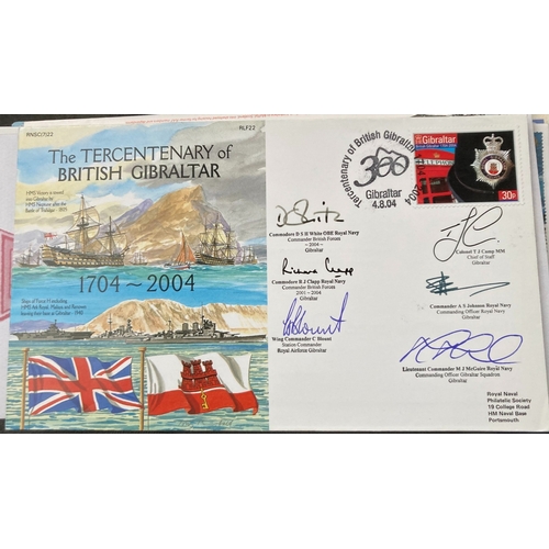 411 - Royal Navy Cmdre DSH White, Cmdre RJ Clapp, Wg Cdr C Blount, Col TJ Camp, Cmdr AS Johnson and Lt Cmd... 