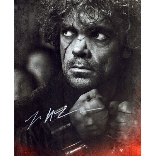 124 - Peter Dinklage signed 10x8inch black and white photo.