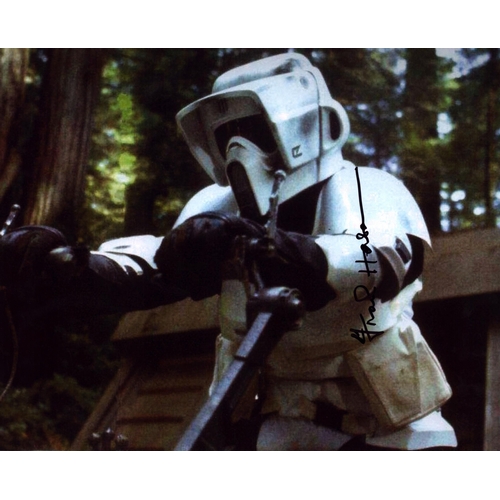146 - Frank Henson signed 10x8inch Star Wars Storm Trooper colour photo.