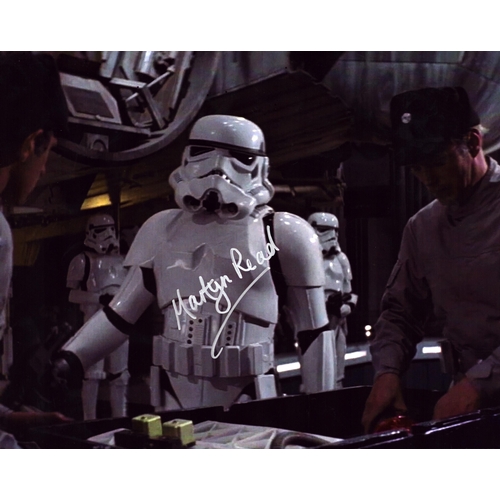 149 - Martyn Read signed 10x8inch Star Wars Storm Trooper colour photo.