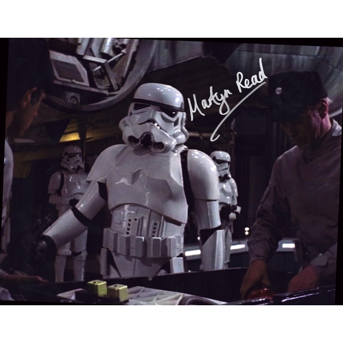 150 - Martyn Read signed 10x8inch Star Wars Storm Trooper colour photo.