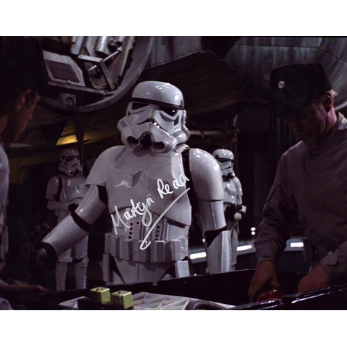 151 - Martyn Read signed 10x8inch Star Wars Storm Trooper colour photo.