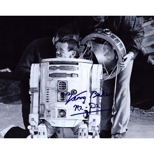 153 - Kenny Baker signed 10x8inch R2-D2 Star Wars black and white photo.