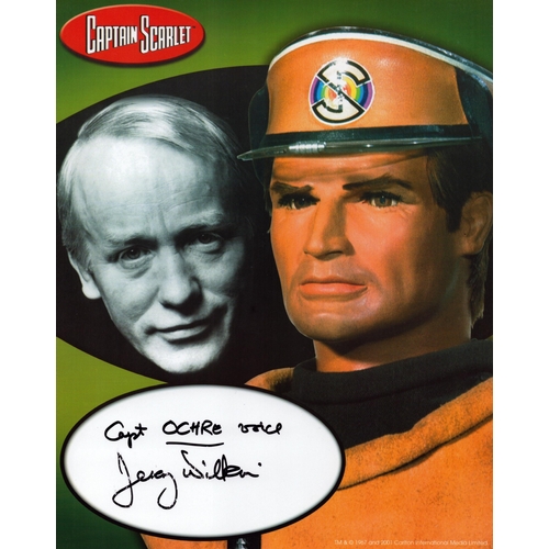 156 - Jeremy Wilkin signed 10x8inch Captain Scarlett colour photo.