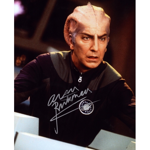 158 - Alan Rickman signed 10x8inch colour photo.