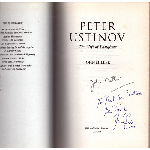 11 - Peter Ustinov and author John Miller signed The gift of laughter hardback book.