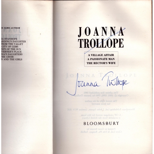 24 - Joanne Trollope signed A village affair, A passionate man and The Rector's wife hardback book. Some ... 