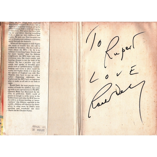 34 - Roald Dahl signed The BFG hardback book.   Dedicated.