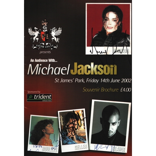 40 - Michael Jackson signed souvenir brochure from June 2002, also includes Patti Boulaye, Uri Geller and... 