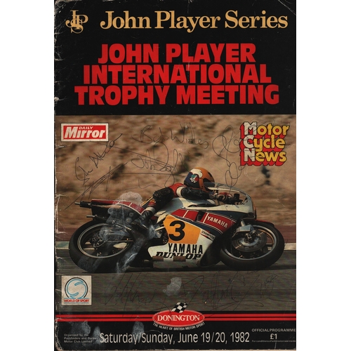 43 - Multi-signed John Player international trophy meeting 1982 programme.