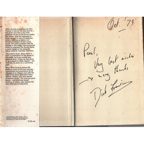 5 - Dick Francis signed Whip Hand hardback book.