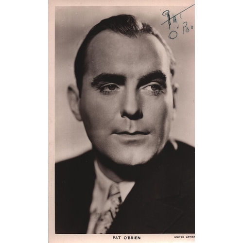 54 - Pat O'Brien signed 6x4inch black and white postcard photo.#