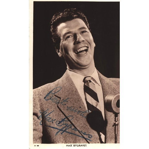 55 - Max Bygraves signed 6x4inch black and white postcard.