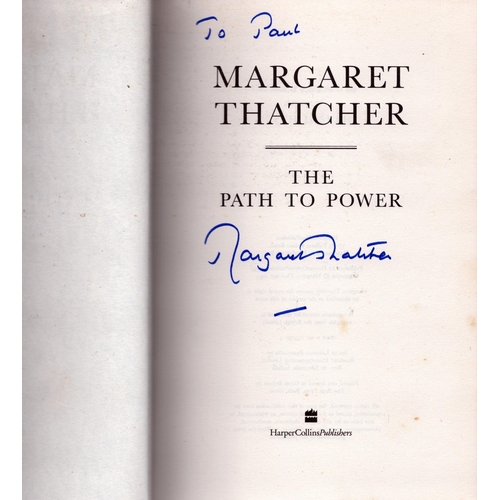 19 - Margaret Thatcher signed The Path to power hardback book.