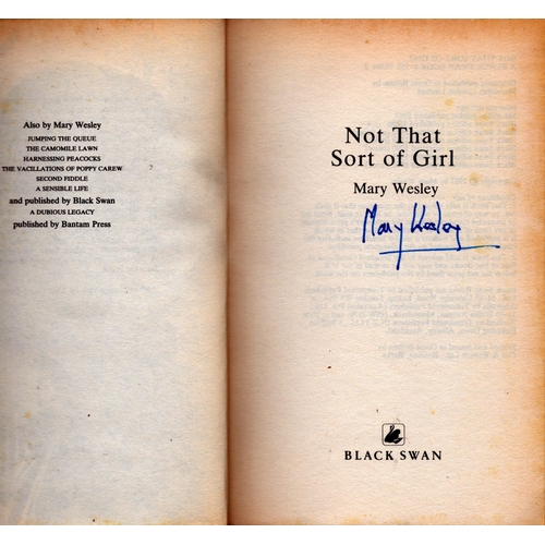22 - Mary Wesley signed Not that sort of girl softback book.