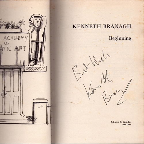 26 - Kenneth Branagh signed Beginning hardback book.