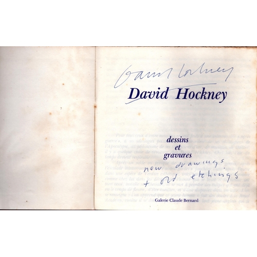 28 - David Hockney signed hardback book.  Some marks to cover.