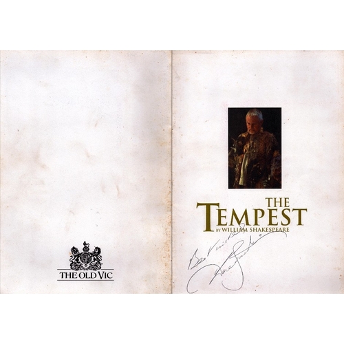 30 - Derek Jacobi signed The Tempest programme. Signed on front cover.