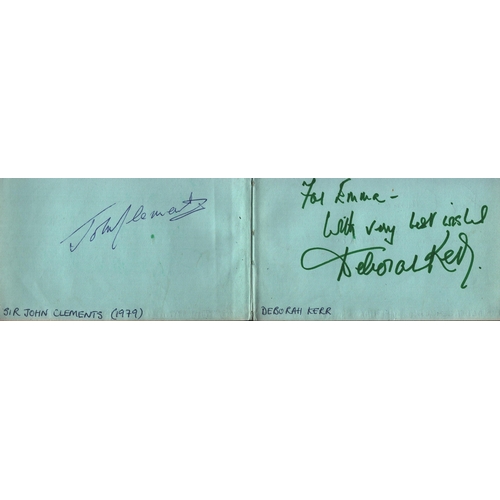 32 - Autograph book.  Amongst signatures are Dorothy Tutin, Deborah Kerr, Pamela Stephenson, Susan Hampsh... 