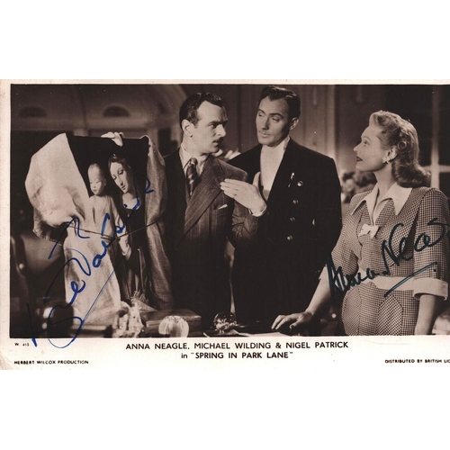 53 - Nigel Patrick and Anna Neagle signed 6x4inch black and white postcard photo.