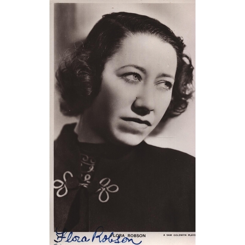 58 - Flora Robson signed 6x4inch black and white postcard photo.