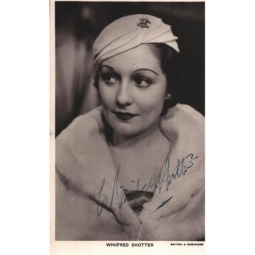 59 - Winifred Shotter signed 6x4inch black and white postcard photo.