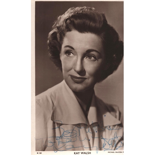 60 - Kay Walsh signed 6x4inch black and white postcard photo.