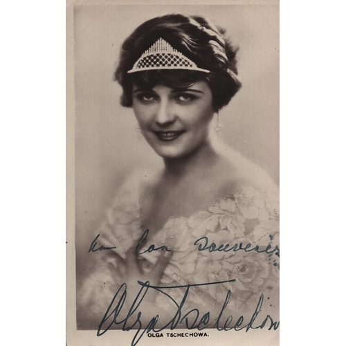 62 - Olga Tschechowa signed 6x4inch black and white postcard photo.