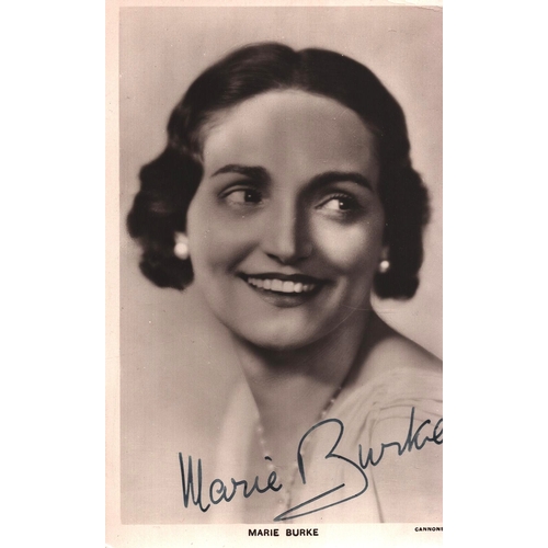 63 - Marie Burke signed 6x4inch black and white postcard photo.