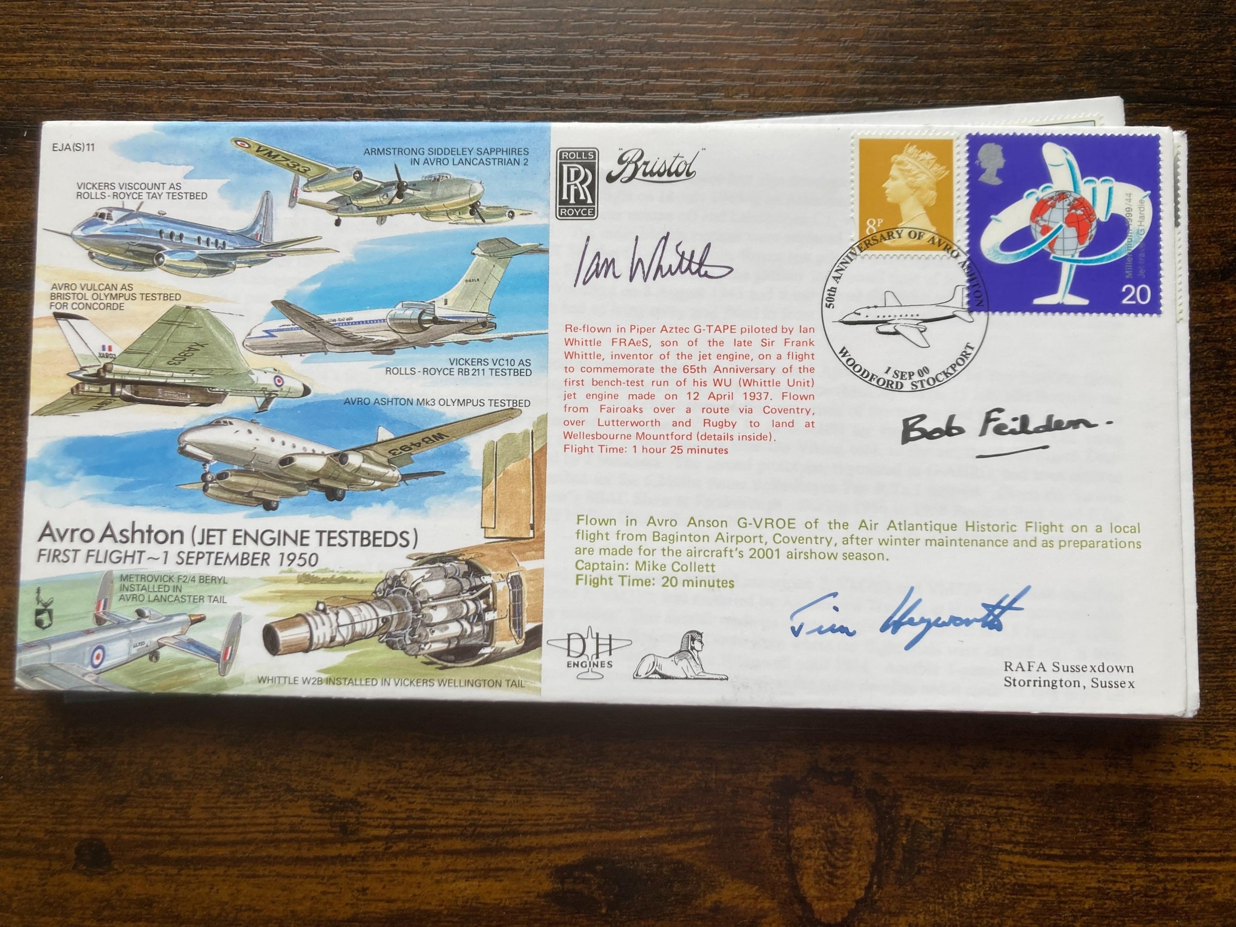 RAF Flown Ian Whittle, Bob Feilden and Jim Heyworth signed 50th ann ...