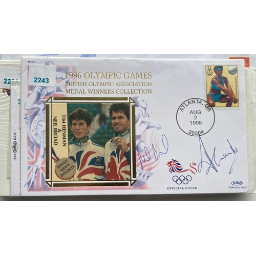 Olympic Tennis Tim Henham and Neil Broad signed 1996 Benham Olympic ...