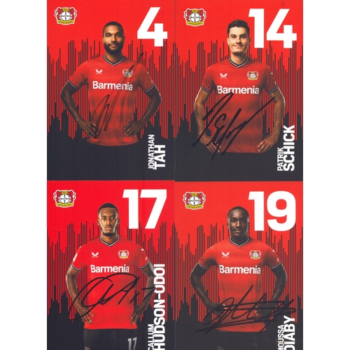 70 - Bayer Leverkeusen signed promo photo collection.  Includes Tah, Schick, Hudson-Odoi and Diaby.