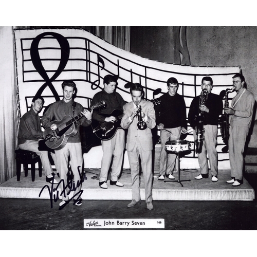 185 - Vic Flick signed 10x8inch black and white photo.
