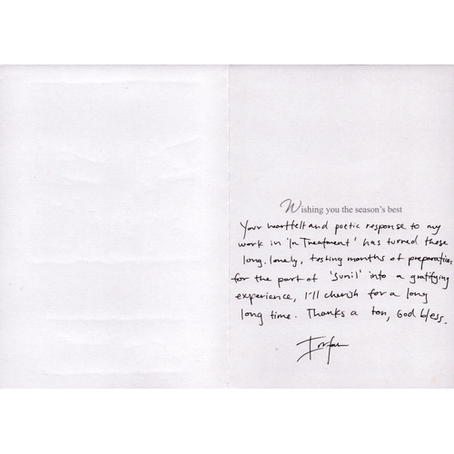 114 - Irrfan Khan signed Christmas card.