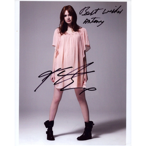 89 - Karen Gilan signed 10x8inch colour photo. Dedicated.