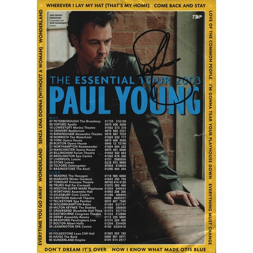 14 - Paul Young signed 8x6inch theatre flyer.