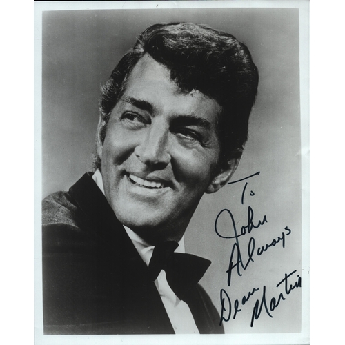 15 - Dean Martin signed 10x8inch black and white photo. Dedicated.