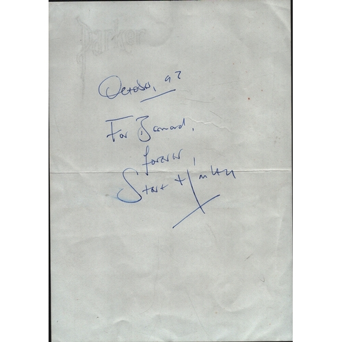 16 - Steve Harley signed 8x6inch single page note.