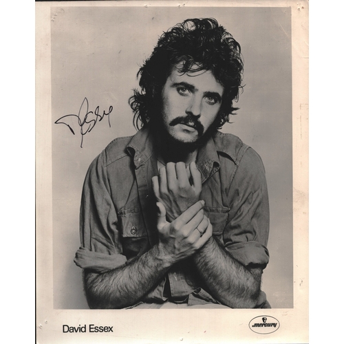 17 - David Essex signed 10x8inch black and white promo photo.