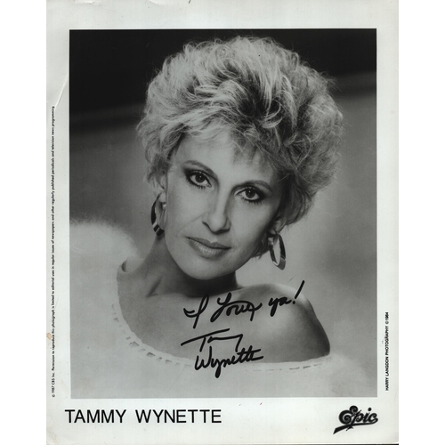 20 - Tammy Wynette signed 10x8inch black and white promo photo.