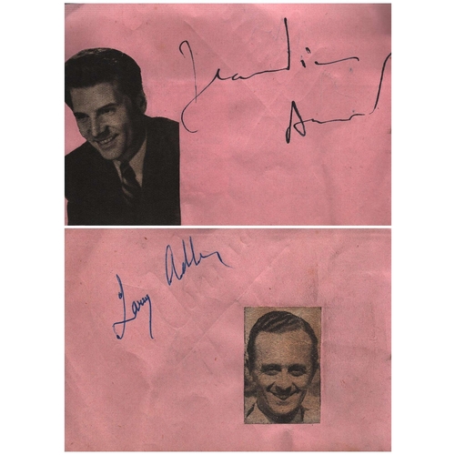 41 - Jean Pierre Aumont signed album page with Larry Adler on reverse.