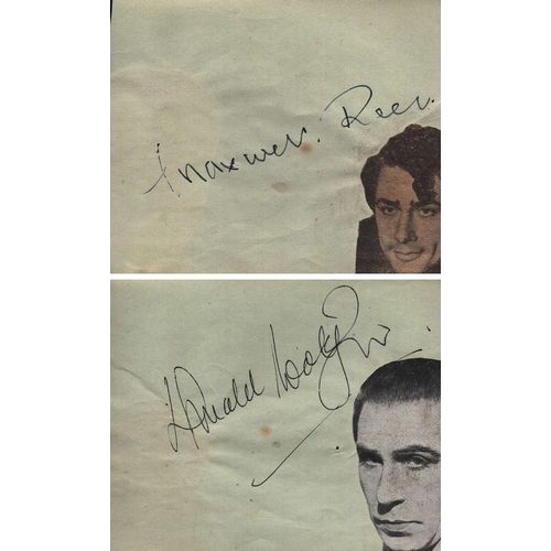 42 - Donald Wolfit signed album page with Maxwell reed on reverse.
