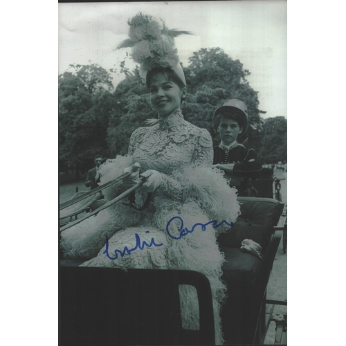 46 - Leslie Caron signed 12x8inch black and white photo.