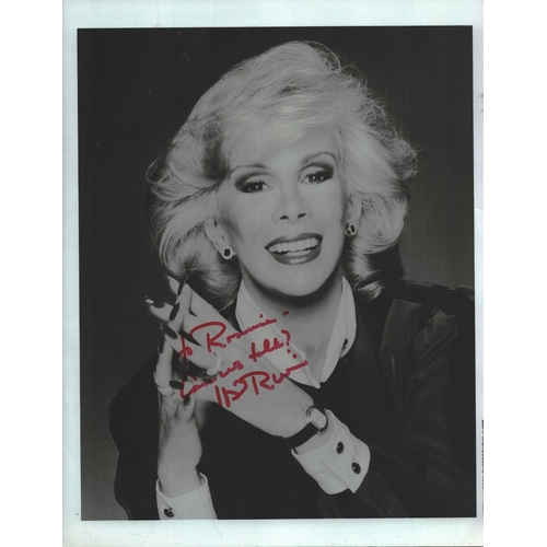 48 - Joan Rivers signed 10x8inch black and white photo.