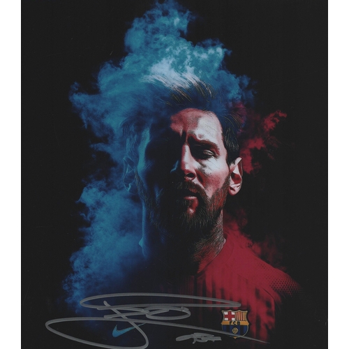 5 - Lionel Messi signed 10x8inch Barcelona colour photo.