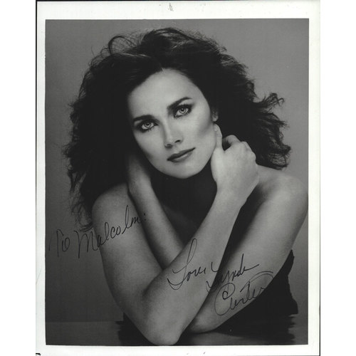 9 - Lynda Carter signed 10x8inch black and white photo. Dedicated.