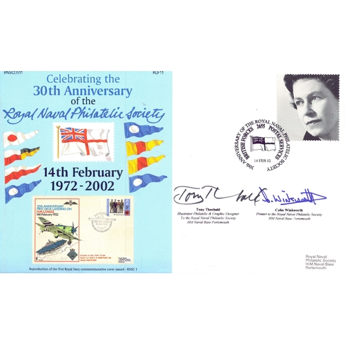 105 - Tony Theobald and Colin Winkworth signed Celebrating the Anniversary of the Royal Navy Philatelic So... 